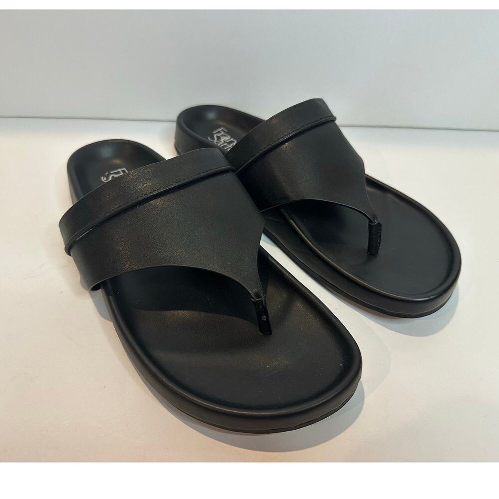 Franco Sarto Women’s Brooks Faux Leather Thong Sandals – Black – Size 7M